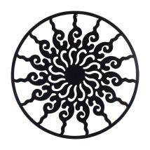 Wanddekoration "Sol" aus Metall – 80cm x 1cm x 80cm – Ethnisches Design – Hochwertiges Metall – 23115