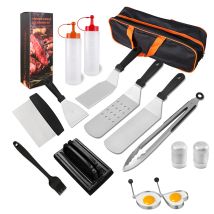 15-teiliges Grillutensilien-set, Grillspatel Aus Edelstahl, Grillzubehör, Professioneller Grillspatel Für Teppanyaki-grill Und Camping