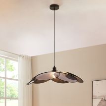 Suspension Blackwood – Métal et tissu noir – 1 x E27 – 76 x 76 cm – LUX.PRO