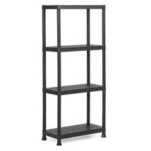 Scaffale Nero Ripostiglio 4 Ripiani Cm 60 X 30 X 135 H