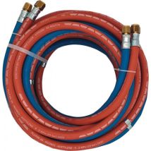 Tuyau De Gaz Autogène L.15m Id 6/9mm Epaisseur .5/3.5mm Bleu/rouge