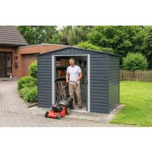 Metall-gerätehaus Alpine 2,4x1,8m Gerätehaus Aus Metall In Anthrazitgrau, Geräteschrank Mit 0,31 Mm Wandstärke Gartenhaus - Duramax