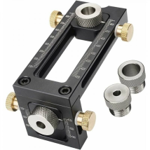 Ymyny 2 In 1 Woodworking Drilling Jig, Adjustable Pocket Hole Jig, 4 Hole Drill Guide Kit 6/8/10/12mm, Bed Cabinet Screw Dowel Kit, Punching Locator