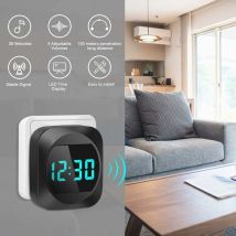 Wireless Doorbell Waterproof Outdoor With Led Time Display, Cordless Door Chime Kit With 1 Receiver, 38 Adjustable Melodies, 150 Meters Range For Home