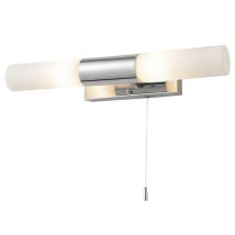 Litecraft - Elena Wall Light Bathroom Fitting With Glass Shades - Polished Chrome