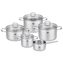 ELO Topfset "Jaspis" 5-teilig aus Edelstahl – Bratentopf 20cm, Fleischtöpfe 16/20/24cm, Stielkasserolle 16cm – induktionsgeeignet, 