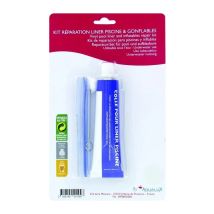EDG Reparaturset für Poolabdeckung und Liner – 30 ml Klebstoff – 9,7 x 19,5 cm Folie
