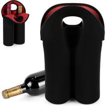 Sac À Bouteilles Pour 2 Bouteilles Range Sac À Vin En Néoprène Avec Poignée Et Séparateurs Sac De Rangement Réutilisable Porte Bouteilles Pour Vin 