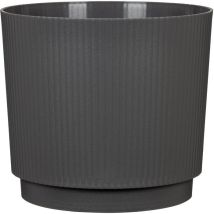 Cache-pot Redondo - Garden Id - Lino - Ø 25 - 7 L - H 22 Cm - Antracita