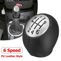 Kingso - 6 Speed Gear Knob For Renault Megane Clio Laguna Trafic Vauxhall Opel Pu Leather