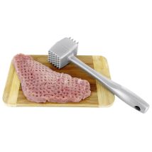 Steakhammer Steakmaster – Aluminium – 4,5 cm hoch – 7,4 cm breit – 23,8 cm lang – 0,383 kg – Spülmaschinenfest – Silberfarben