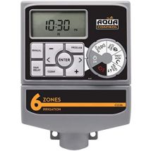 Programador de riego para 6 zonas – Aqua Control – Alimentación 1,5 V – Modos de programación A y B – Arranques automáticos hasta 3 por día