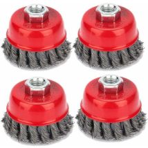 Vtizikllot De 4 Brosses Coniques, Meuleuses, Brosse Métallique, Brosse Coupelle Torsadée, Brosses De Ponçage Pour Meuleuse D'Angle, Élimination De La 
