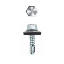 Index - Vite Autoperforante - Testa Esagonale Con Collare Stampato - Rondella Vulcanizzata Acciaio/epdm - Zincato 6,3 X 25 P16 - Confezione Da 500 