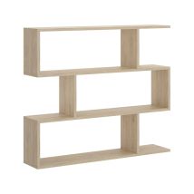 Buchhandlung Hampton, Niedriges Doppelseitiges Bücherregal, Regal Mit Drei Fächern, Modernes Büroregal, Cm 110x24h97, Eiche