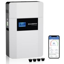 Eco-worthy – Batterie Lifepo4 48v 100ah – Installation Murale Intérieure – Bluetooth Et Wi-fi – Protection Antigel Pour Systèmes Hors Réseau