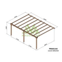 Pérgola De Madera Maciza Adosada Lloret (maderland) - 600 X 420 Cm