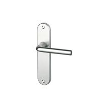 Ouvre&deco - Conjunto De La Manija De La Puerta Con Placa Sin Huecos, Aluminio Plateado