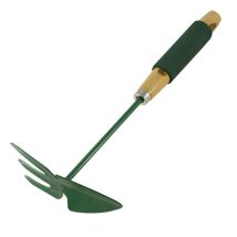Papillon – Azada/horquilla de jardín con mango de madera y recubrimiento de espuma – Acero – Color verde – 290 g