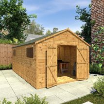 Waltons - 16 X 10 Feet Premium Shiplap Apex Workshop - Timber - L487 X W322.7 X H252.4 Cm - Brown