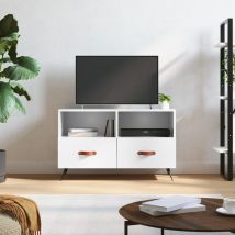 Jinlefu - Tv Cabinet High Gloss White 80x36x50 Cm Engineered Wood Vidaxl