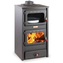 Estufa De Leña Con Horno, 8.4 Kw De Potencia De Calentamiento, Tapa Fundida, Modelo "kupro Lux Oven Cast"