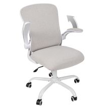 Puluomis - Office Chair, Ergonomic Desk Chair, Swivel Chair With Lumbar Support, Flip Up Armrests, Beige