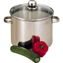 28 cm Edelstahl Kochtopf mit Glasdeckel – 13,5 l – für 14 Personen – BAUMALU