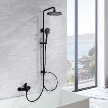 Cecipa - Duschsystem Trennbar, Schwarz Badewannenarmatur Duscharmatur Dusche 3 Funktion Handbrause, Edelstahl Duschstange Regendusche Für Bad/