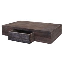 Nunca Usado] Estante De Pared Oise, Estante Con Cajón, 40cm, Marrón Shabby