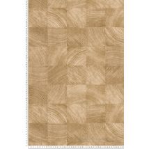 Papier peint Lutece – Motifs géométriques et bois – 53cm x 10,05m – Lessivable, pré-encollé – 270g/m²