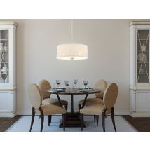 Quoizel - Große Pendelleuchte Park Avenue Aus Stoff, 4-stufig Höhenverstellbar, Ø 46cm