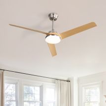 Ventilador De Techo Sofucor De Níquel Con 22 Luces Led, 132 Cm
