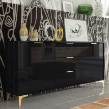 Goldline Gloss Sideboard 140cm - Black