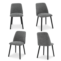 Goeurvant Sillas De Comedor Modernas Minimalistas Con Tapizado Transpirable Y Patas De Madera Maciza - Juego De 4 - Gris Pizarra