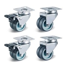 Lifurun 4 Pezzi Rotelle Ruote 50mm Con Freno Per Trasporto, Facile Da Muovere Silenzioso, Adatto Per Tutti Pavimenti (50mm Rotelle Doppia)