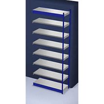 Stabil-steckregal Einseitig Regalhöhe 3000 Mm Blau/verzinkt