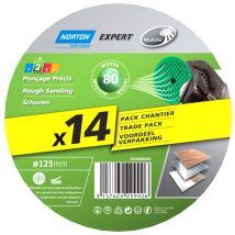 Norton - Dischi Abrasivi Expert, 125 X 18 Mm, Grana 80 (confezione Da 14)