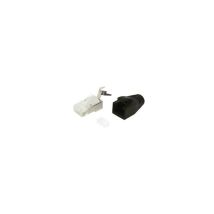 Gigamedia Plugc6srign Set Of 10 Shielded Plug C6/ea Connectors With Black Sleeve