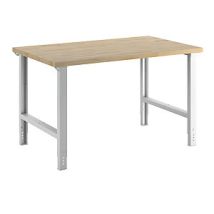Eurokraft – Banco de Trabajo Modular Serie 7 – Madera Maciza de Haya – Altura Ajustable 790-1140 mm – 1500x900 mm