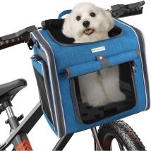 Panier Avant De Vélo Pour Chiens, Cage Pliante Pour Chiens, Panier Avant De Vélo Pour Chiens Respirant Et Visible, Capacité De Charge 8 Kg, Fenêtre 
