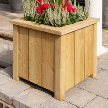 Heritage Square Planter – 40cm – Pressure Treated – Natural Timber Finish – 30 Litres Capacity