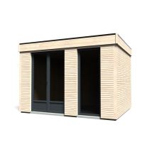 Carlsson - Casetta In Legno Abitabile 3.6x3 Mt Parete Isolanti Porta Finestra Da Giardino