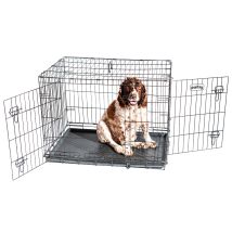 Jaula Para Perros Fortressool, Transportadora Para Perros Medianos, 90x60x67cm, Plegable, 2 Puertas, Bandeja Extraíble, Uso Interior, Paitsy