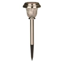 Lámpara solar Pulzar – Acero inoxidable y cristal – 10 lúmenes – Altura 38 cm – Iluminación exterior