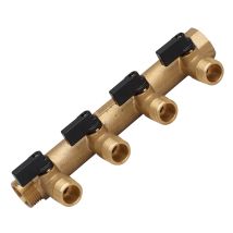 Guareski - Modularer Sanitärverteiler Male Female 20x27 Mit Ventilen 4 Abzweigungen 15x21 Male