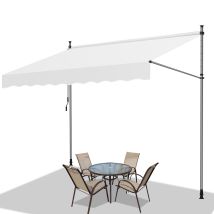 Tolletour Klemmmarkise Mit Handkurbel, 300x120cm Balkonmarkise, Uv-beständig 50+ Höhenverstellbar Sonnenschutz Ohne Bohren Für Terrasse Und Balkon 