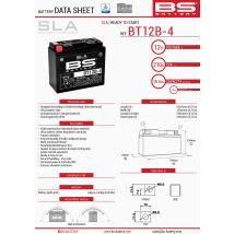 Batería Bs Bt12b-4 (fa) (yt12b-4) 151x70x130 12v 10ah Sin Mantenimiento - Inundada (175a) (4)