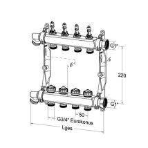 Roth Distributore Circuito Di Riscaldamento Acciaio Inox Con Dfa Hk 14 1" Ig/sezionabile, 1135010009