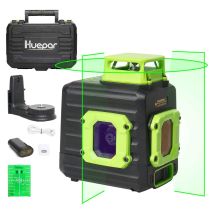 Huepar Kreuzlinienlaser Mit Litium-ionen Batterie, 360° Mehrlinienlaser Grüner Selbstnivellierenden Laser Level, Li-ionen-akku Mit Ladeanschluss Typ C